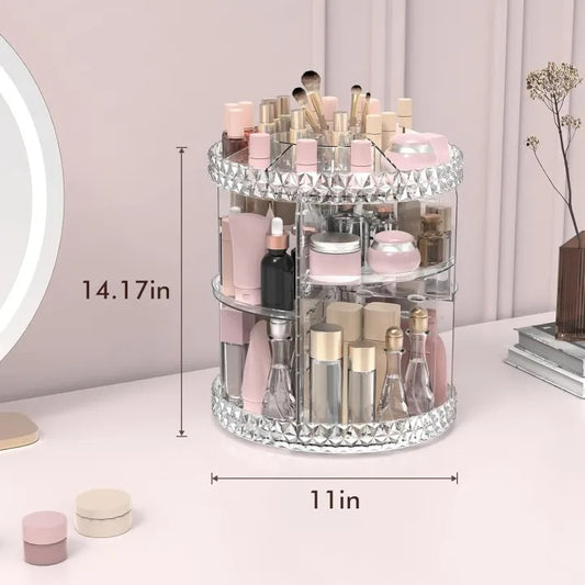 360° Rotating Makeup Organizer Stand - Cosmetic Holder Acrylic