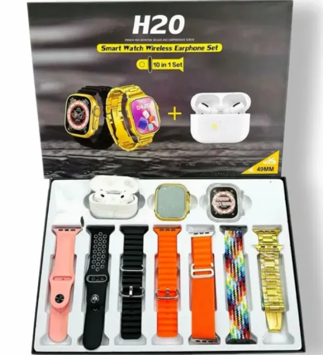 H20 Smart Watch With Airpods - H20 Ultra Smart Watch 10 in 1 - H20 Ultra Smart Watch with Airpods Ultra 2 Smart Watch with Earbuds Watch Earbuds Ultra 9 Smart Watch Airpods Watch Airpods  Touch Watch Mobile Watch Ultra with Airpods