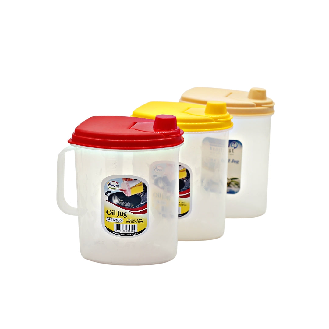 Oil Jug Plastic (1 Liter) Plastic Oil Jug High quality beautiful design, Cooking Essentials (NEOPLAST)