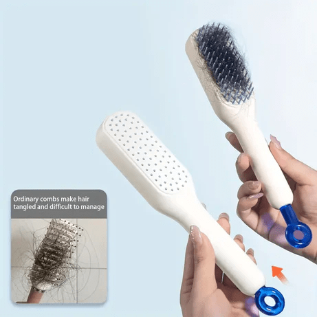 Premium Self-Cleaning Hair Brush with Retractable Bristles |Easy Clean Anti-Static Hair Brush for Men and Women| Scalp Massage Comb with Detangling Bristles for Smooth and Healthy Hair| Ideal for Daily Use and Professional Hair Care