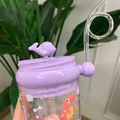 250 ML Baby Straw Water Bottle Cute Childrens Whale Spray Drinking Cup Kids Drop- Proof Cup with Straw Outdoor Portable Student Baby Cups Let Child Drink More Water Funny (Assorted Color)