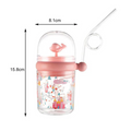 250 ML Baby Straw Water Bottle Cute Childrens Whale Spray Drinking Cup Kids Drop- Proof Cup with Straw Outdoor Portable Student Baby Cups Let Child Drink More Water Funny (Assorted Color)