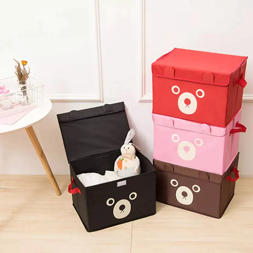 Panda Design Folding Storage Bins Quilt Basket Kid Toys Organizer Storage Boxes Cabinet Wardrobe Storage Bags 1 Piece