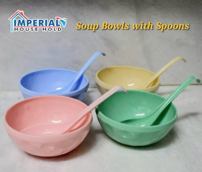 IMPERIAL SOUP BOWL 4PCS WITH SPOON/SOUP SERVING BOWL