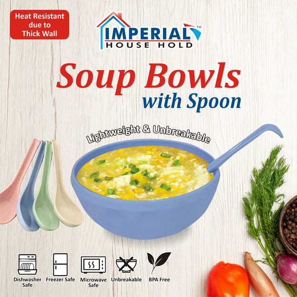 IMPERIAL SOUP BOWL 4PCS WITH SPOON/SOUP SERVING BOWL