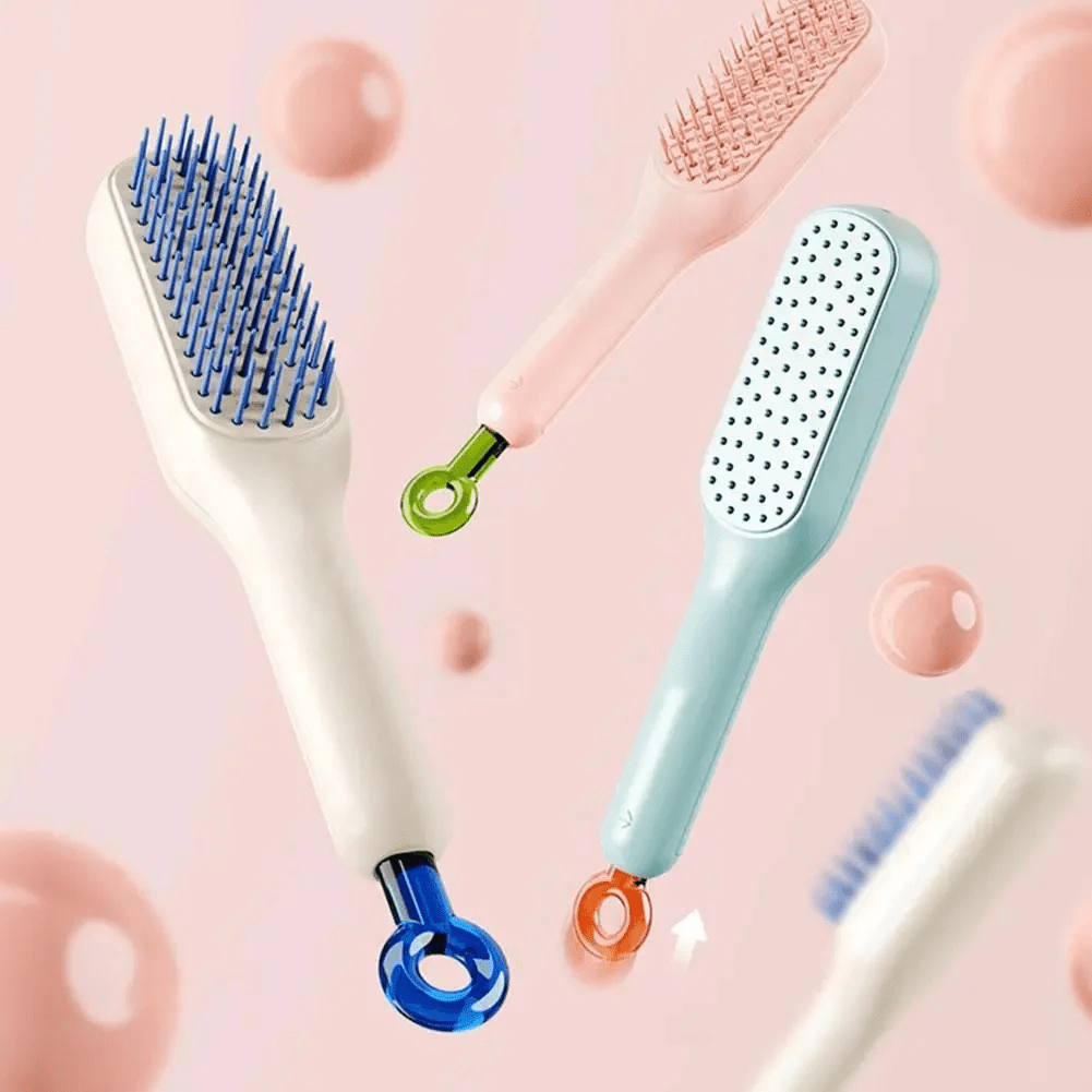 Premium Self-Cleaning Hair Brush with Retractable Bristles |Easy Clean Anti-Static Hair Brush for Men and Women| Scalp Massage Comb with Detangling Bristles for Smooth and Healthy Hair| Ideal for Daily Use and Professional Hair Care