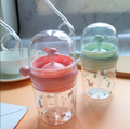 250 ML Baby Straw Water Bottle Cute Childrens Whale Spray Drinking Cup Kids Drop- Proof Cup with Straw Outdoor Portable Student Baby Cups Let Child Drink More Water Funny (Assorted Color)