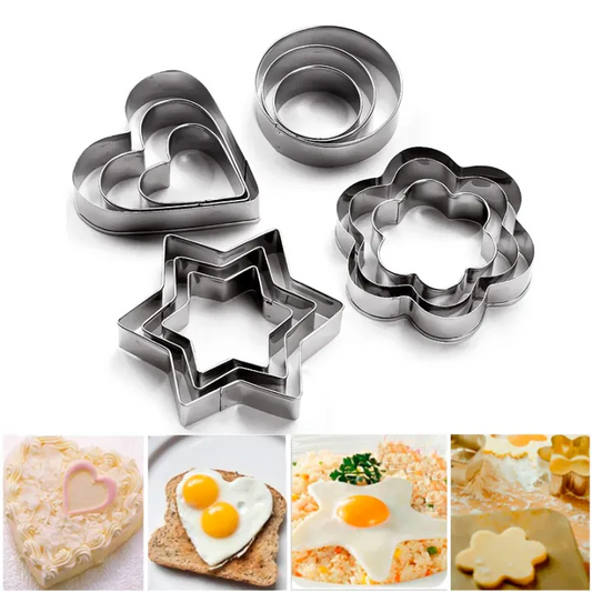 Cookie Cutter Set 12 Pcs Stainless Steel Mould Biscuit Pastry Baking Tools Multi Shape Heart Star Flower Circle