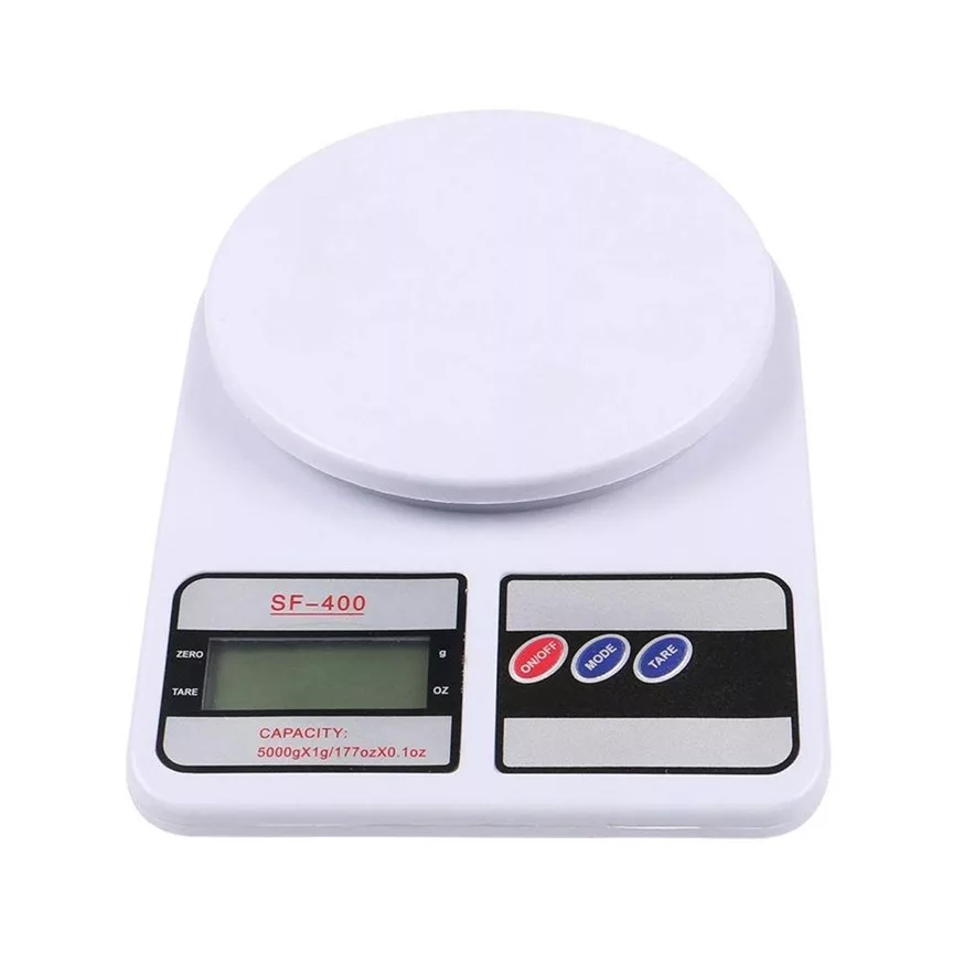 Digital Kitchen Weight Scale - Measures Up to 10kg, Battery Operated White , Ideal for Cooking & Baking