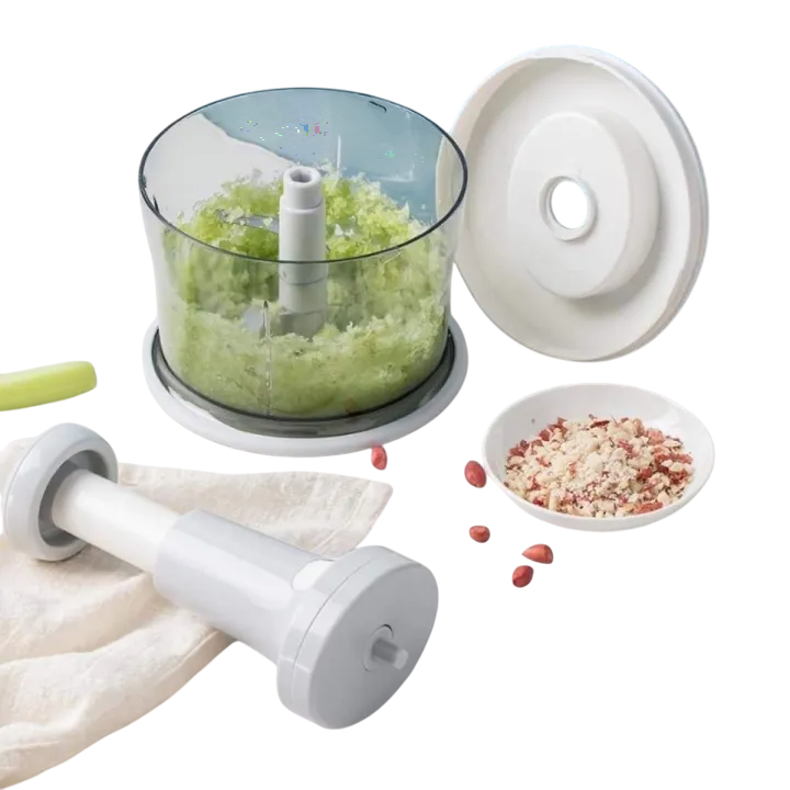 Hand Pat Food Processor - Hand Push Chopper Machine Food Processor - Home Appliances - Small Kitchen Appliances / Meat Chopper Cutter / Handheld Vegetable Chopper / Mincer / Mixer / Blender to Chop Fruits - Onion / Garlic Chopper - Payaz Cutter (1.5L)