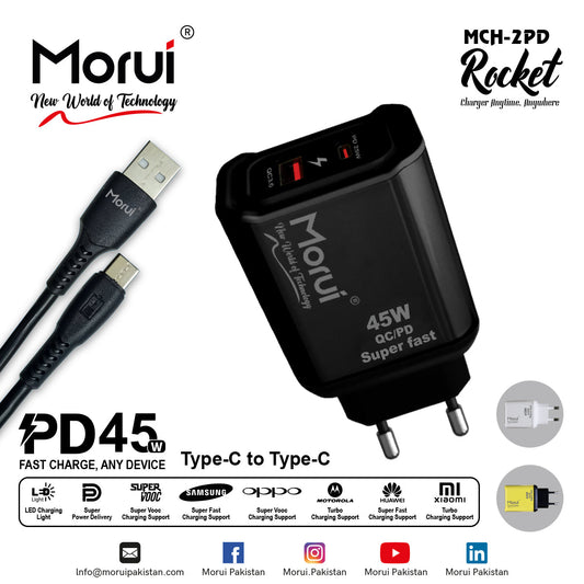 Morui MCH-2PD Rocket Super Fast Charging Charger