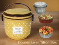 Double Layer Tiffon Lunch Box/Food Carrier (Mix/Random color) Discount on Quantity -  Food Carrier Lunch Box 2 in 1 Under Mini Steel Box.