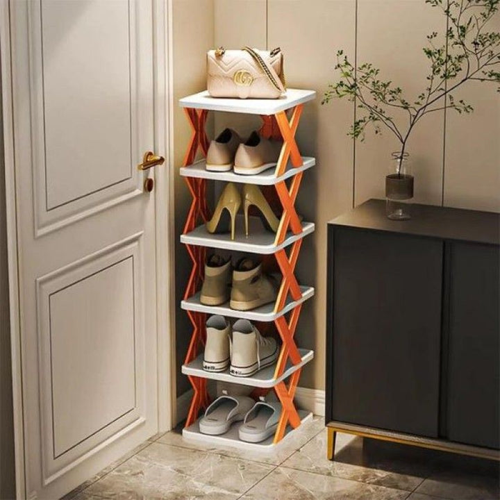 Stackable Shoe Rack Multi-Layer Shoe Stand Support Home Door Entrance Shoes Rack Space Saving Cabinet Shoe Storage Organizer, 5 Layer Multifunctional Shoe Rack, Space Saving Shoe Organizer, Stackable Shoe Rack -Multicolor