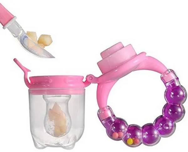 BABY FRUIT AND VEGETABLE FEEDING PACIFIER WITH RATTLE - FRUIT FEEDER - FRUIT SOOTHER