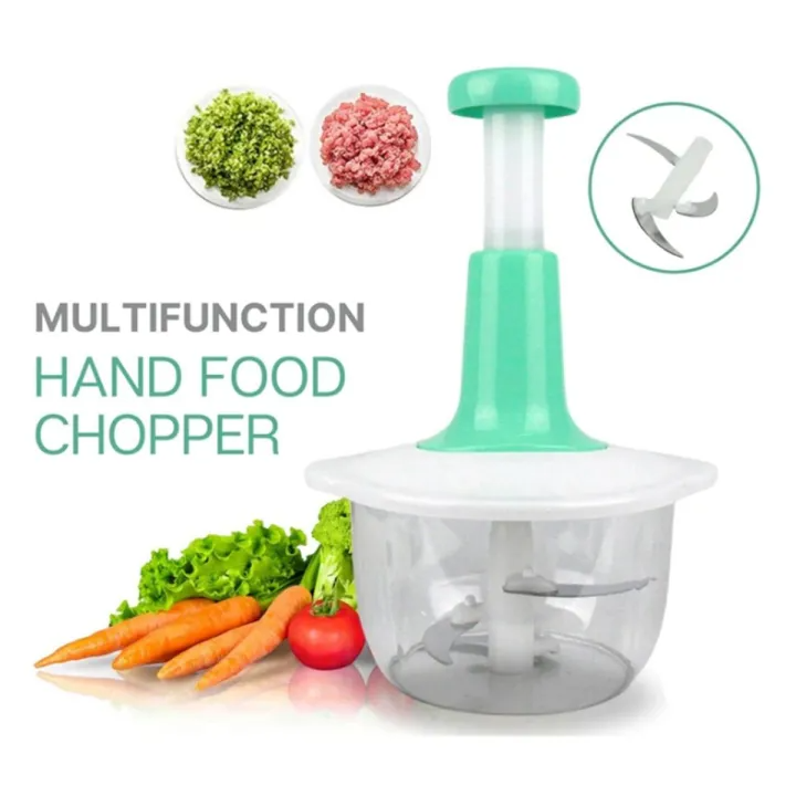 Hand Pat Food Processor - Hand Push Chopper Machine Food Processor - Home Appliances - Small Kitchen Appliances / Meat Chopper Cutter / Handheld Vegetable Chopper / Mincer / Mixer / Blender to Chop Fruits - Onion / Garlic Chopper - Payaz Cutter (1.5L)