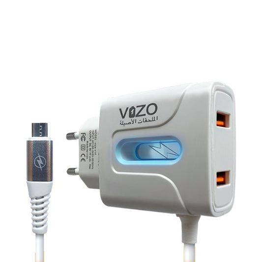 VIZO V14 FASTER CHARGER Fast Charging 2.4A Max Speed Copper Connector Metallic Pin 1 Meter Dual USB