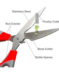 Kitchen Scissors Multipurpose, Meat & Vegetable Cutting Scissor, Stainless Steel Scissor