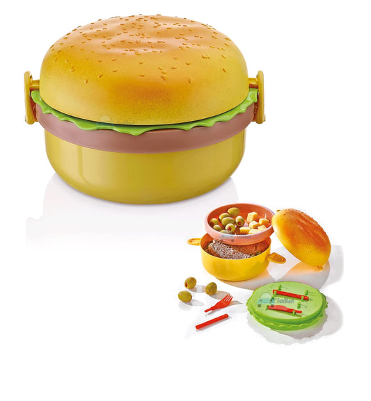 Lunch Box Kids Tiffin Box For School Burger Shaped Meal-it Box Large Lunch Box with portions/Compartments