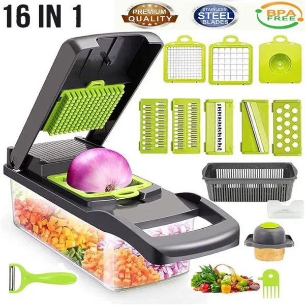 Multi-Function 16-in-1 Vegetable Chopper & Veggie Slicer